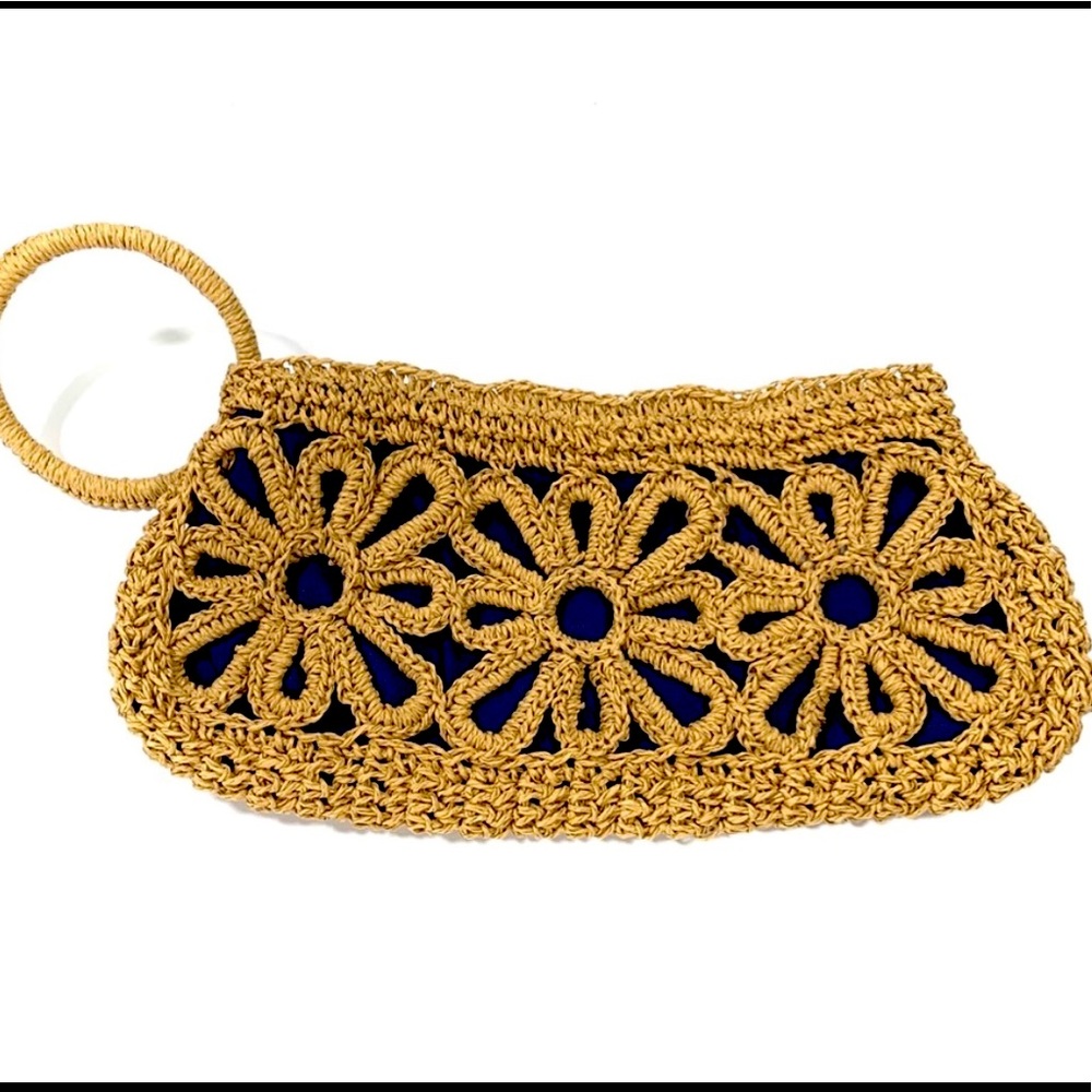 MUDDPIE Straw clutch wristlet